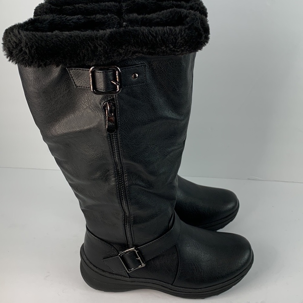 Dream Pairs Rabbit black knee high winter boots size 5